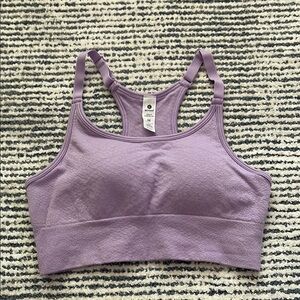90 Degree By Reflex Purple Racerback Sports Bra, Medium